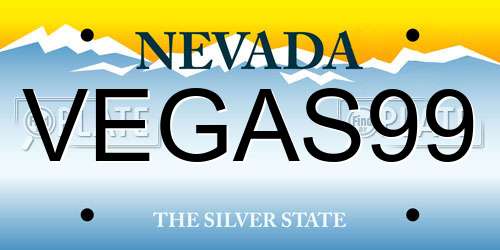 VEGAS99 Nevada License Plate