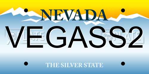 VEGASS2 Nevada License Plate