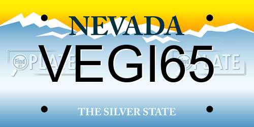 VEGI65 Nevada License Plate
