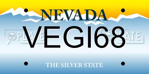 VEGI68 Nevada License Plate