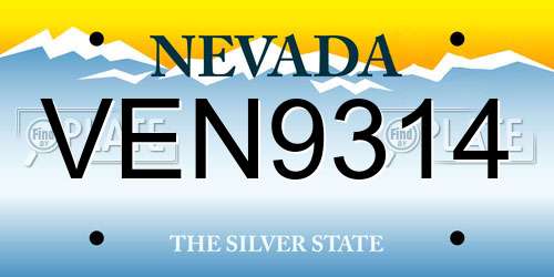 VEN9314 Nevada License Plate