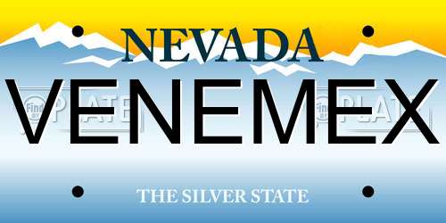 VENEMEX Nevada License Plate
