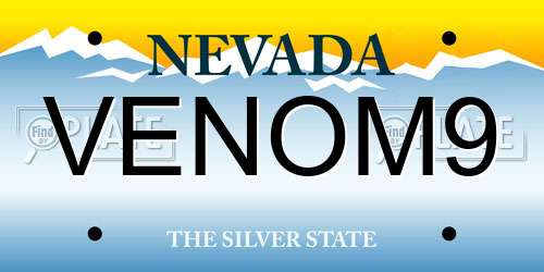 VENOM9 Nevada License Plate