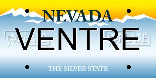VENTRE Nevada License Plate