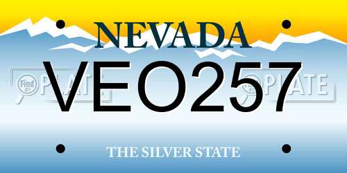 VEO257 Nevada License Plate