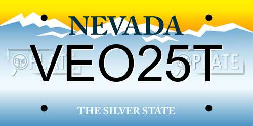 VEO25T Nevada License Plate