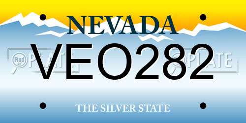 VEO282 Nevada License Plate