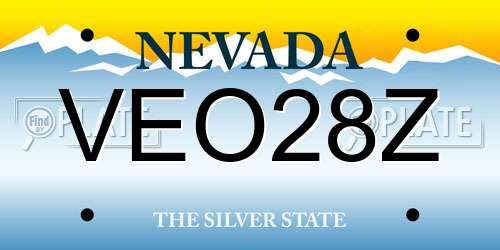 VEO28Z Nevada License Plate