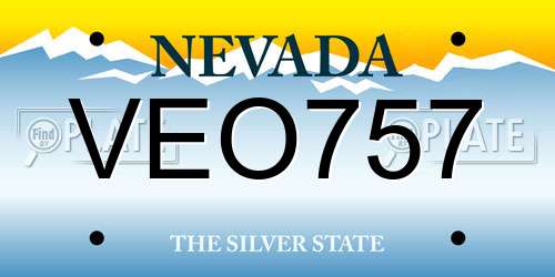 VEO757 Nevada License Plate