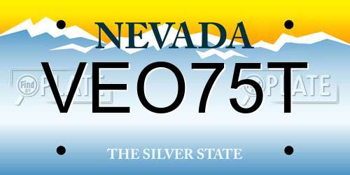 VEO75T Nevada License Plate