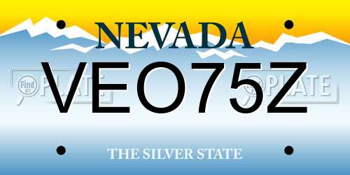 VEO75Z Nevada License Plate