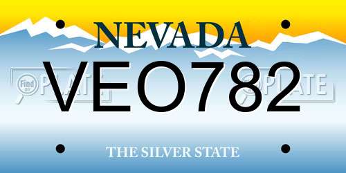 VEO782 Nevada License Plate