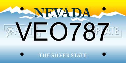VEO787 Nevada License Plate
