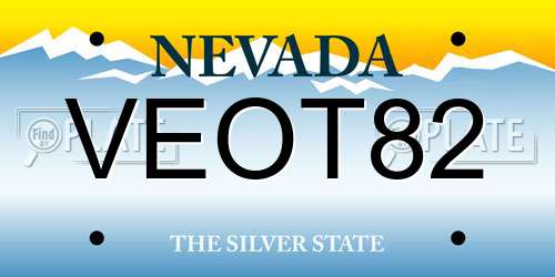 VEOT82 Nevada License Plate