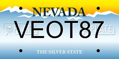 VEOT87 Nevada License Plate