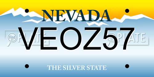 VEOZ57 Nevada License Plate