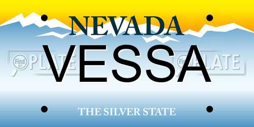 VESSA Nevada License Plate