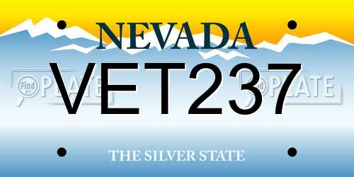 VET237 Nevada License Plate