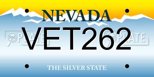 VET262 Nevada License Plate