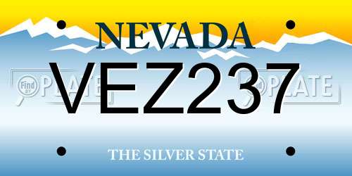 VEZ237 Nevada License Plate