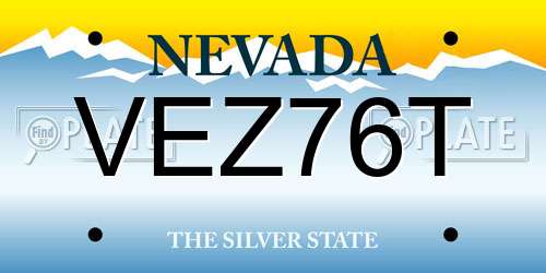 VEZ76T Nevada License Plate