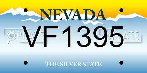 VF1395 Nevada License Plate