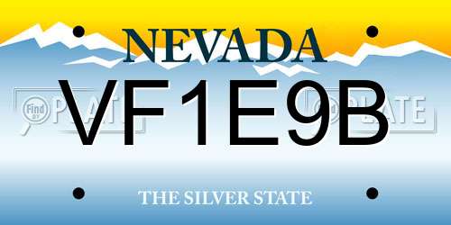 VF1E9B Nevada License Plate