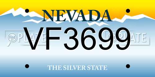 VF3699 Nevada License Plate