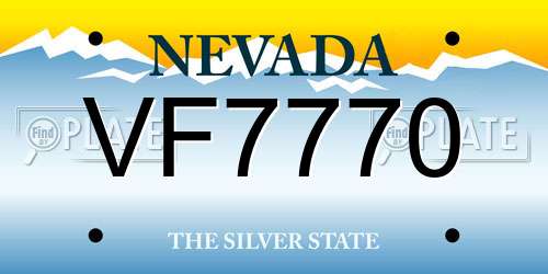 VF7770 Nevada License Plate