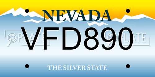 VFD890 Nevada License Plate