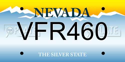 VFR460 Nevada License Plate