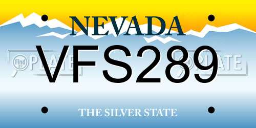 VFS289 Nevada License Plate