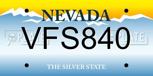 VFS840 Nevada License Plate