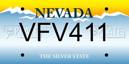 VFV411 Nevada License Plate