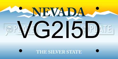 VG2I5D Nevada License Plate