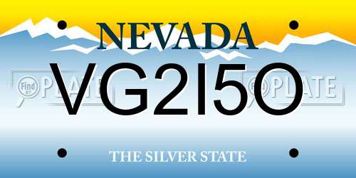 VG2I5O Nevada License Plate