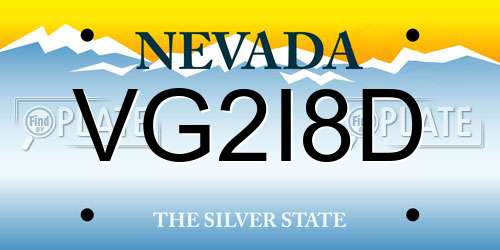VG2I8D Nevada License Plate
