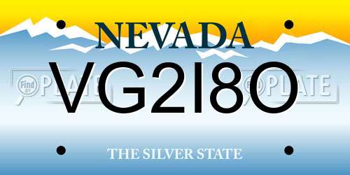 VG2I8O Nevada License Plate