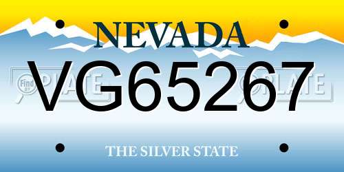 VG65267 Nevada License Plate