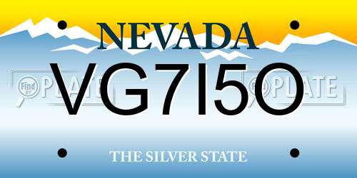 VG7I5O Nevada License Plate