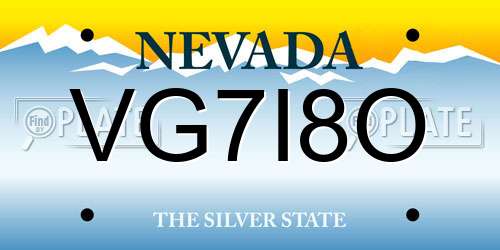 VG7I8O Nevada License Plate