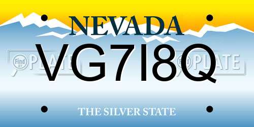 VG7I8Q Nevada License Plate