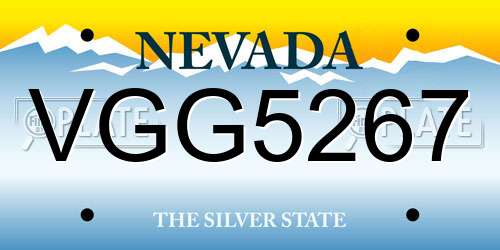 VGG5267 Nevada License Plate