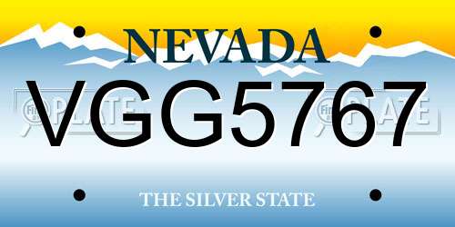 VGG5767 Nevada License Plate
