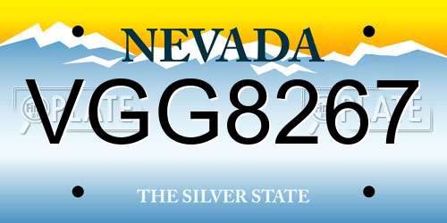 VGG8267 Nevada License Plate