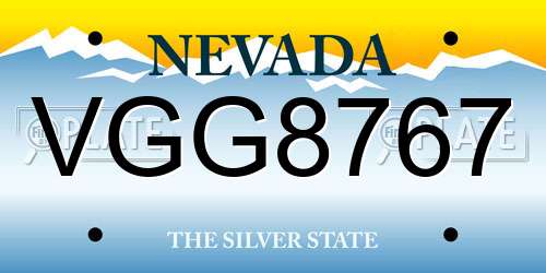 VGG8767 Nevada License Plate
