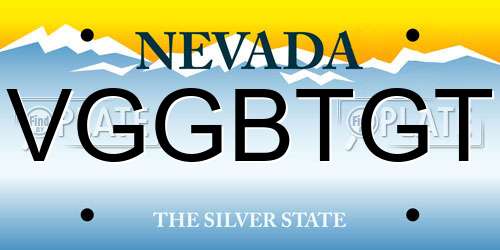 VGGBTGT Nevada License Plate