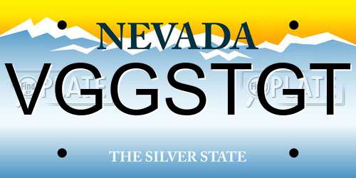 VGGSTGT Nevada License Plate