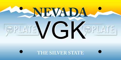 VGK Nevada License Plate