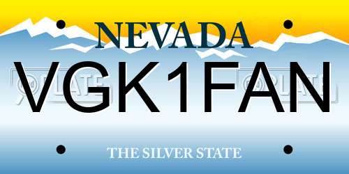 VGK1FAN Nevada License Plate